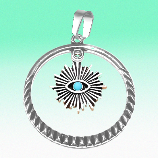 Imagen de 1 Dije Ojo de Dios + Santisima Trinidad 20x20mm Curado o Intensionado Acero Inoxidable Alta Durabilidad en Pulsera o Llavero o Collar+4 Modelos para Escoger -x1