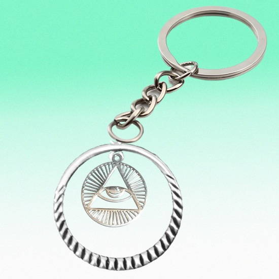 Imagen de 1 Dije Ojo de Dios + Santisima Trinidad 20x20mm Curado o Intensionado Acero Inoxidable Alta Durabilidad en Pulsera o Llavero o Collar+4 Modelos para Escoger -x1