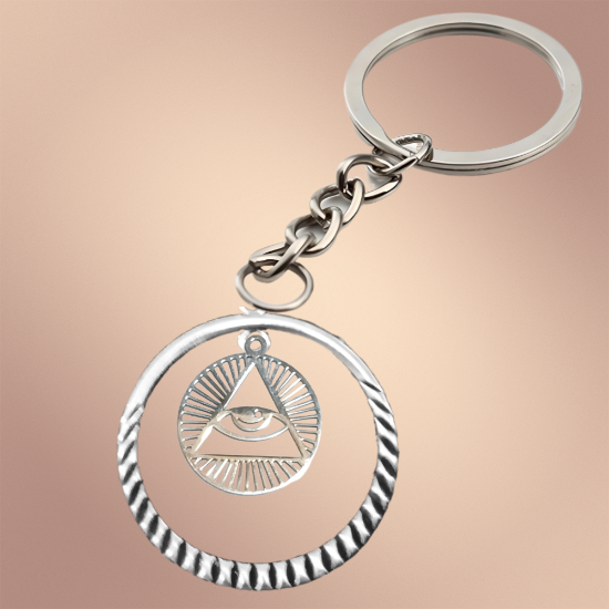 Imagen de 1 Dije Ojo de Dios + Santisima Trinidad 20x20mm Curado o Intensionado Acero Inoxidable Alta Durabilidad en Pulsera o Llavero o Collar+4 Modelos para Escoger -x1