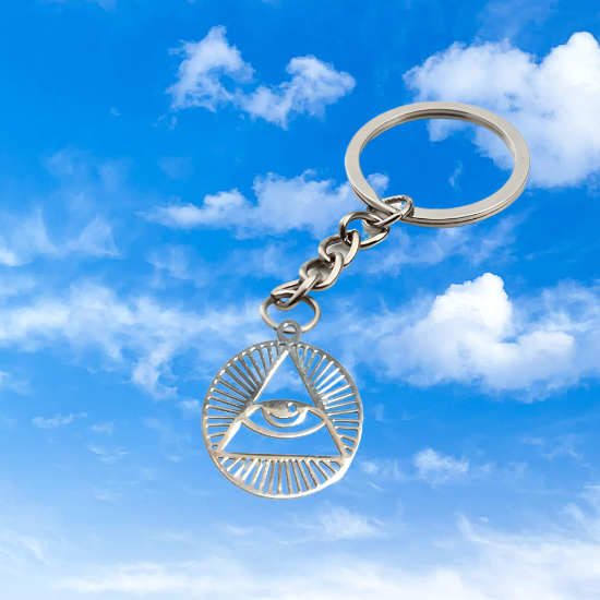 Imagen de 1 Dije Ojo de Dios + Santisima Trinidad 20x20mm Curado o Intensionado Acero Inoxidable Alta Durabilidad en Pulsera o Llavero o Collar+4 Modelos para Escoger -x1