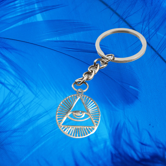 Imagen de 1 Dije Ojo de Dios + Santisima Trinidad 20x20mm Curado o Intensionado Acero Inoxidable Alta Durabilidad en Pulsera o Llavero o Collar+4 Modelos para Escoger -x1