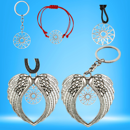 Imagen de 1 Dije Curado o Intensionado Estrella de 12 Puntas o Estrella de Dios 30x30mm el mas Completo y Poderoso Simbolo Protector de Acero Inoxidable en Pulsera, LLavero  o Collar-X1