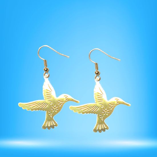 Imagen de Hermoso Dije Colibri Grande Acero Inoxidable  en Aretes, Dije/Collar o Juego Alta Durabilidad+ 9 Modelos a Escoger X1col