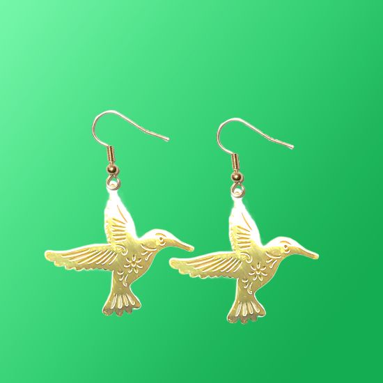 Imagen de Hermoso Dije Colibri Grande Acero Inoxidable  en Aretes, Dije/Collar o Juego Alta Durabilidad+ 9 Modelos a Escoger X1col