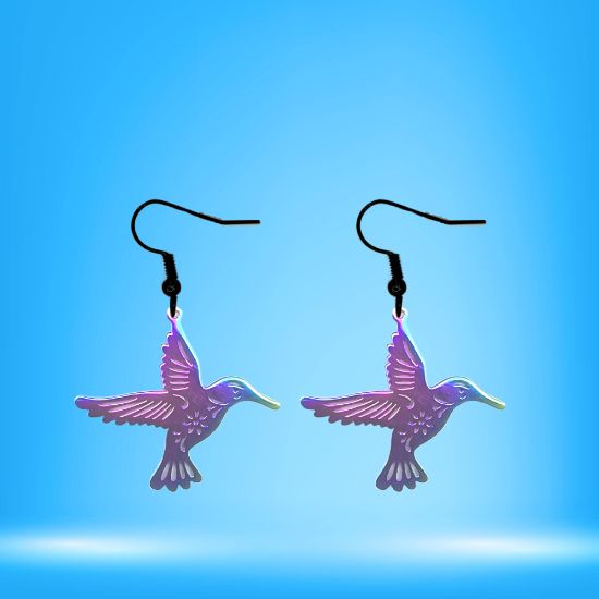 Imagen de Hermoso Dije Colibri Grande Acero Inoxidable  en Aretes, Dije/Collar o Juego Alta Durabilidad+ 9 Modelos a Escoger X1col