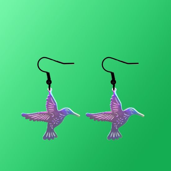 Imagen de Hermoso Dije Colibri Grande Acero Inoxidable  en Aretes, Dije/Collar o Juego Alta Durabilidad+ 9 Modelos a Escoger X1col