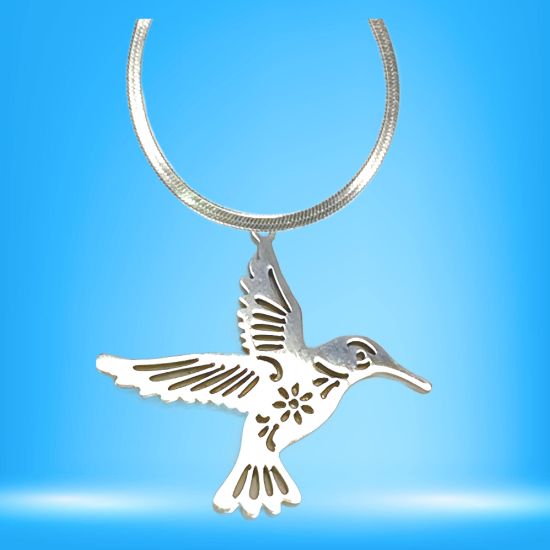 Imagen de Hermoso Dije Colibri Grande Acero Inoxidable  en Aretes, Dije/Collar o Juego Alta Durabilidad+ 9 Modelos a Escoger X1col