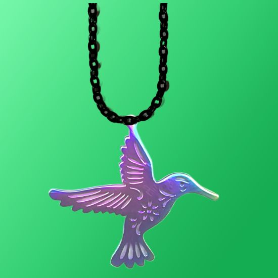 Imagen de Hermoso Dije Colibri Grande Acero Inoxidable  en Aretes, Dije/Collar o Juego Alta Durabilidad+ 9 Modelos a Escoger X1col
