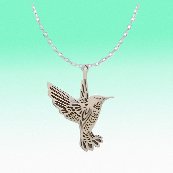 Imagen de Hermoso Dije Colibri Grande Acero Inoxidable  en Aretes, Dije/Collar o Juego Alta Durabilidad+ 9 Modelos a Escoger X1col