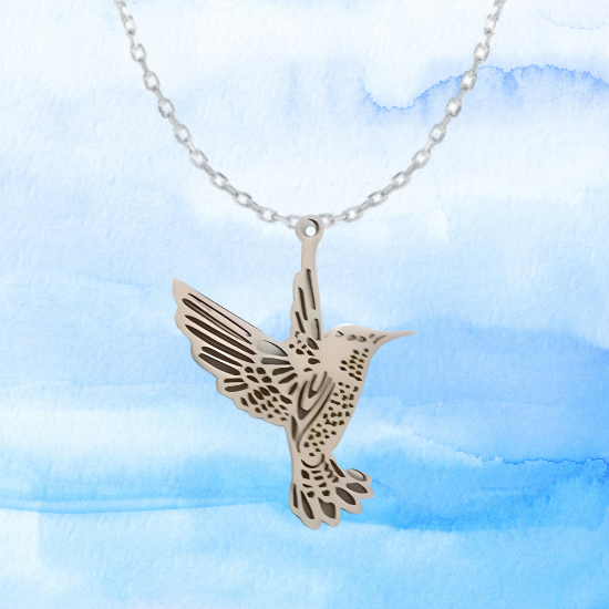 Imagen de Hermoso Dije Colibri Grande Acero Inoxidable  en Aretes, Dije/Collar o Juego Alta Durabilidad+ 9 Modelos a Escoger X1col