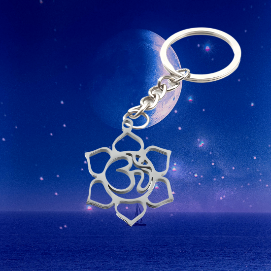 Imagen de Flor de Loto + Om Mediano o Grande o 3D (Meditacion Yoga ) Dije, Collar o LLavero+ 20 Modelos Para Escoger -x1om