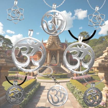 Imagen de Flor de Loto + Om Mediano o Grande o 3D (Meditacion Yoga ) Dije, Collar o LLavero+ 20 Modelos Para Escoger -x1om