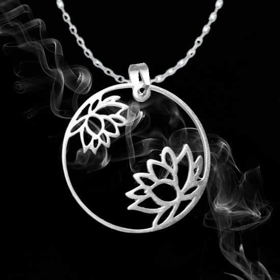 Imagen de Flor de Loto Mediana o Grande Acero Inoxidable (Meditacion Yoga ) Dije, Collar o LLavero x1loto