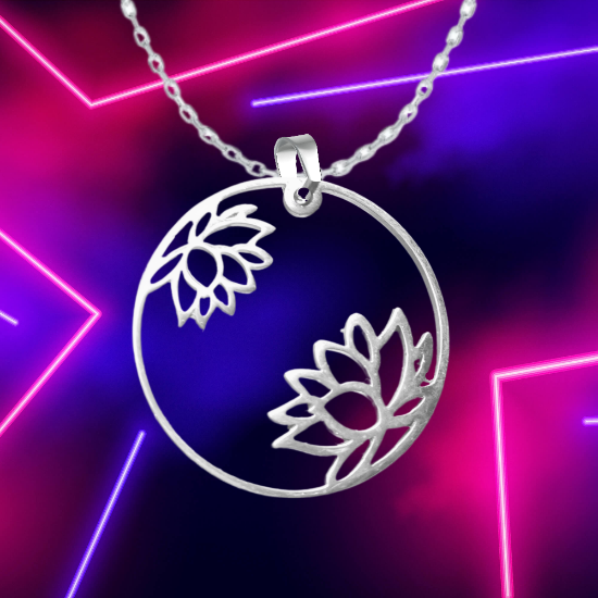 Imagen de Flor de Loto Mediana o Grande Acero Inoxidable (Meditacion Yoga ) Dije, Collar o LLavero x1loto
