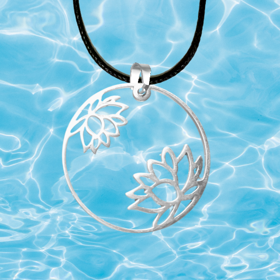 Imagen de Flor de Loto Mediana o Grande Acero Inoxidable (Meditacion Yoga ) Dije, Collar o LLavero x1loto