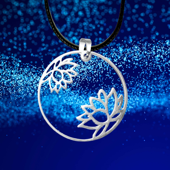 Imagen de Flor de Loto Mediana o Grande Acero Inoxidable (Meditacion Yoga ) Dije, Collar o LLavero x1loto