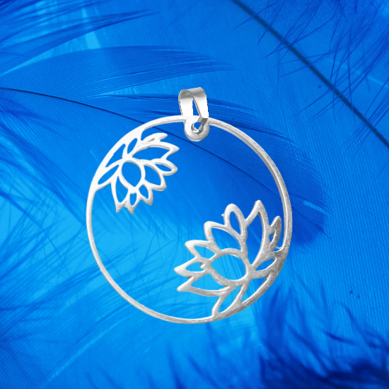 Imagen de Flor de Loto Mediana o Grande Acero Inoxidable (Meditacion Yoga ) Dije, Collar o LLavero x1loto
