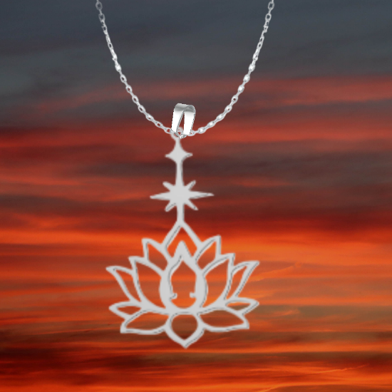 Imagen de Flor de Loto Mediana o Grande Acero Inoxidable (Meditacion Yoga ) Dije, Collar o LLavero x1loto