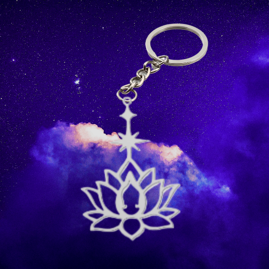 Imagen de Flor de Loto Mediana o Grande Acero Inoxidable (Meditacion Yoga ) Dije, Collar o LLavero x1loto