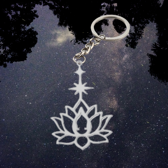 Imagen de Flor de Loto Mediana o Grande Acero Inoxidable (Meditacion Yoga ) Dije, Collar o LLavero x1loto