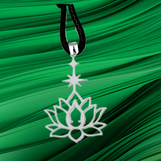 Imagen de Flor de Loto Mediana o Grande Acero Inoxidable (Meditacion Yoga ) Dije, Collar o LLavero x1loto