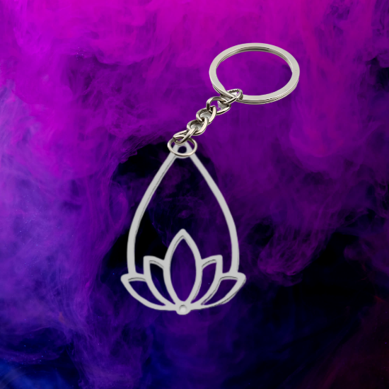 Imagen de Flor de Loto Mediana o Grande Acero Inoxidable (Meditacion Yoga ) Dije, Collar o LLavero x1loto