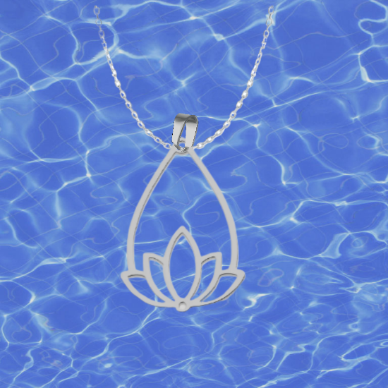 Imagen de Flor de Loto Mediana o Grande Acero Inoxidable (Meditacion Yoga ) Dije, Collar o LLavero x1loto