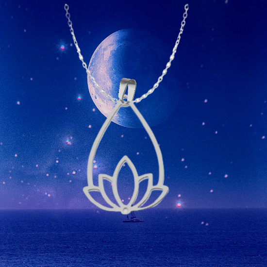 Imagen de Flor de Loto Mediana o Grande Acero Inoxidable (Meditacion Yoga ) Dije, Collar o LLavero x1loto
