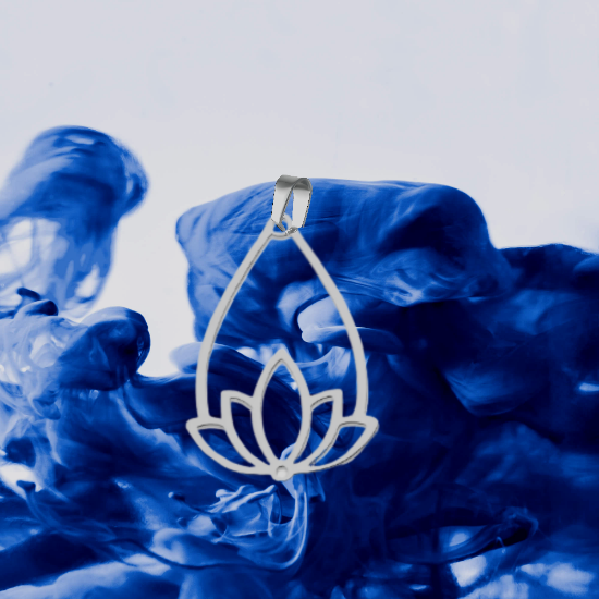 Imagen de Flor de Loto Mediana o Grande Acero Inoxidable (Meditacion Yoga ) Dije, Collar o LLavero x1loto