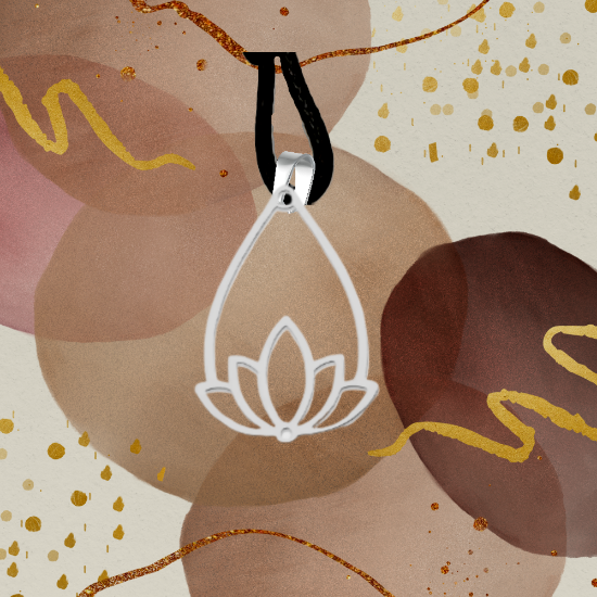 Imagen de Flor de Loto Mediana o Grande Acero Inoxidable (Meditacion Yoga ) Dije, Collar o LLavero x1loto