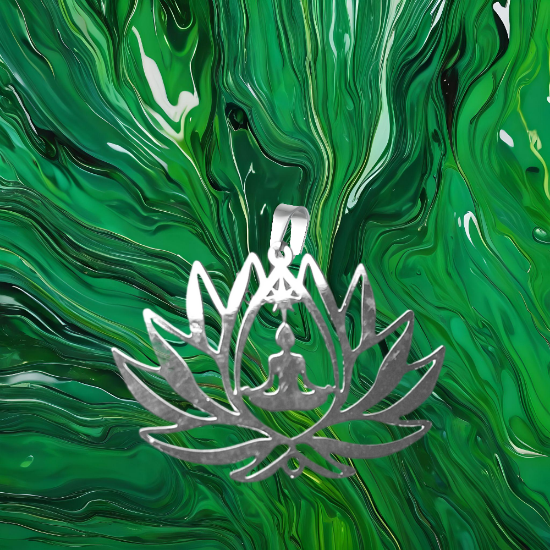 Imagen de Flor de Loto Mediana o Grande Acero Inoxidable (Meditacion Yoga ) Dije, Collar o LLavero x1loto