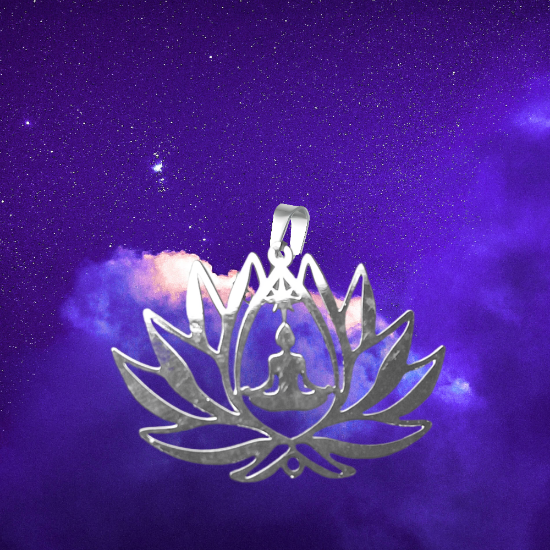 Imagen de Flor de Loto Mediana o Grande Acero Inoxidable (Meditacion Yoga ) Dije, Collar o LLavero x1loto