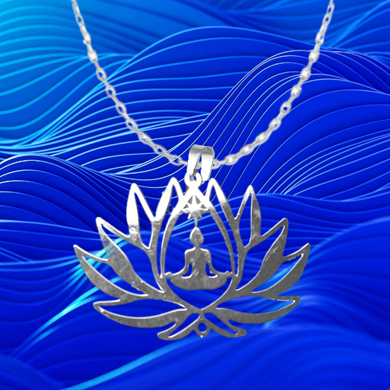 Imagen de Flor de Loto Mediana o Grande Acero Inoxidable (Meditacion Yoga ) Dije, Collar o LLavero x1loto