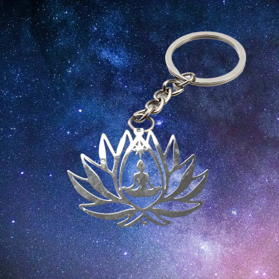 Imagen de Flor de Loto Mediana o Grande Acero Inoxidable (Meditacion Yoga ) Dije, Collar o LLavero x1loto