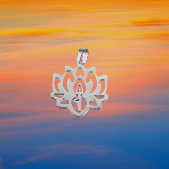 Imagen de Flor de Loto Mediana o Grande Acero Inoxidable (Meditacion Yoga ) Dije, Collar o LLavero x1loto