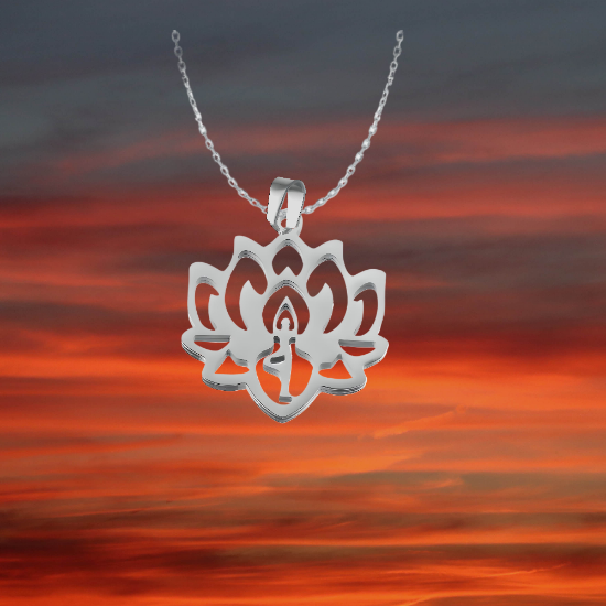 Imagen de Flor de Loto Mediana o Grande Acero Inoxidable (Meditacion Yoga ) Dije, Collar o LLavero x1loto