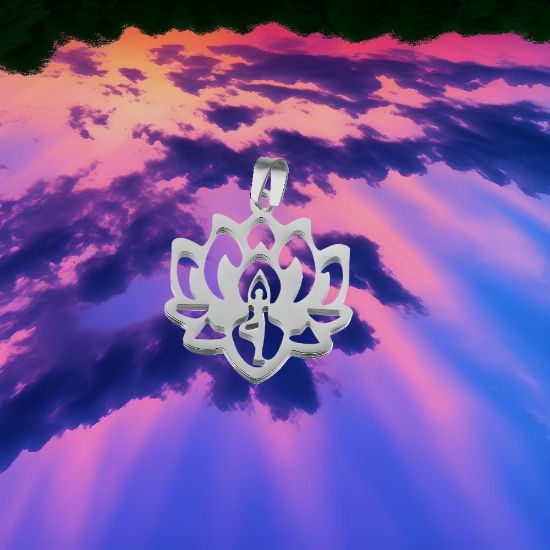 Imagen de Flor de Loto Mediana o Grande Acero Inoxidable (Meditacion Yoga ) Dije, Collar o LLavero x1loto
