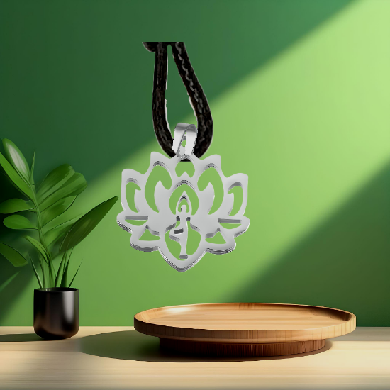 Imagen de Flor de Loto Mediana o Grande Acero Inoxidable (Meditacion Yoga ) Dije, Collar o LLavero x1loto