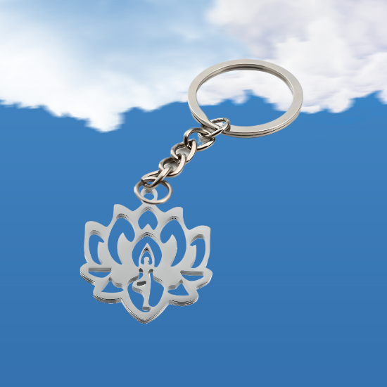 Imagen de Flor de Loto Mediana o Grande Acero Inoxidable (Meditacion Yoga ) Dije, Collar o LLavero x1loto