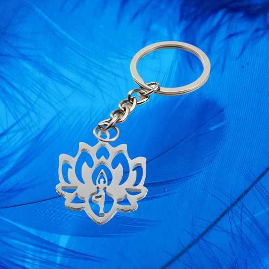 Imagen de Flor de Loto Mediana o Grande Acero Inoxidable (Meditacion Yoga ) Dije, Collar o LLavero x1loto