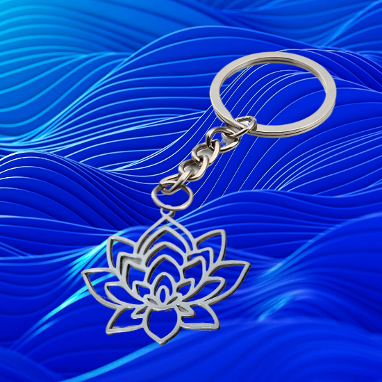 Imagen de Flor de Loto Mediana o Grande Acero Inoxidable (Meditacion Yoga ) Dije, Collar o LLavero x1loto