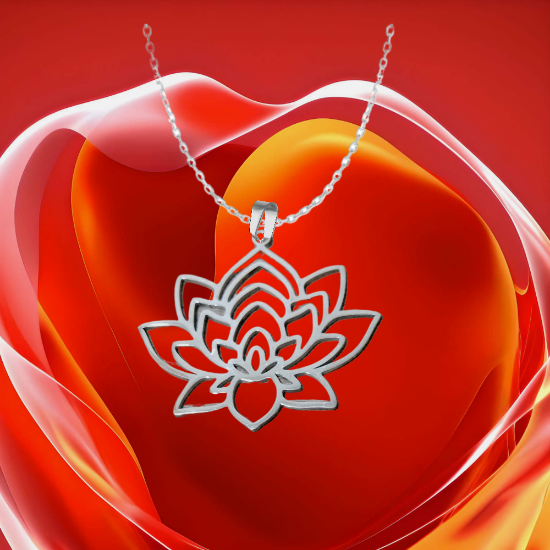 Imagen de Flor de Loto Mediana o Grande Acero Inoxidable (Meditacion Yoga ) Dije, Collar o LLavero x1loto