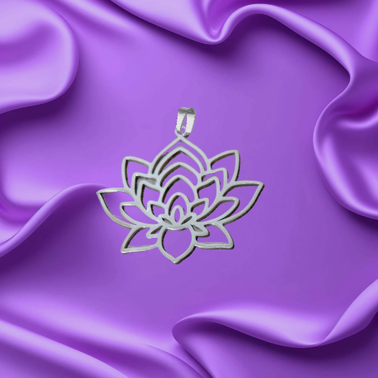 Imagen de Flor de Loto Mediana o Grande Acero Inoxidable (Meditacion Yoga ) Dije, Collar o LLavero x1loto