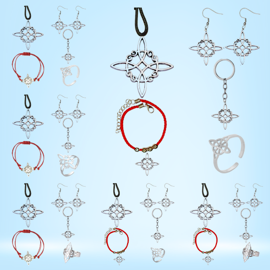 Imagen de Juego Nudo de Bruja  Z Curado Uso Rudo (Aretes, Dije+ Anillo+ Llavero+ Pulsera)+ 10 Combnaciones para Escoger X1 - Alta Durabilidad-Lopi