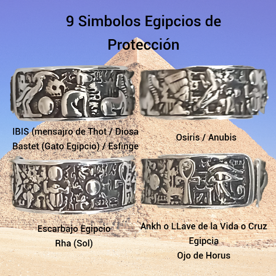 Imagen de 1 Anillo  Egipcio 9 Modelos para Escoger ( Escarabajo, Ank, Ojo de Horus, Anubis, Esfinge, Osiris, Bastet, IBIS, Rha) a Escoger  con  Poderosa Simbolo  deProteccion Activada Ajustable Alta Durabilidad de Uso Rudo X12Egip