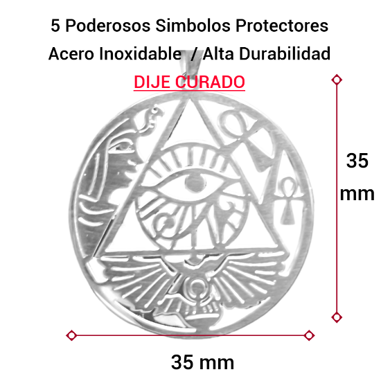 Imagen de Dije  Ank o Llave de la Vida con o sin  Ojo Horus  con o sin  5  Simbolos Poderoso Talisman Activado e n Collar o Llavero  + 6 Modelos para Escoger  x12egip