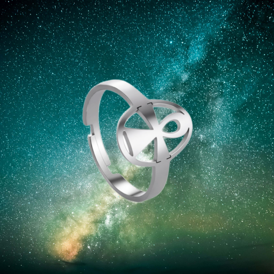 Imagen de 1 Brazalete o 1 Anillo o  1Juego (1 Brazalete + 1 Anillo ) de Cruz Egipcia o Llave de la Vida  ACERO INOXIDABLE Y AJUSTABLE C. Plata  Poderosa Proteccion ACTVADA  Talisman Protector Alta Durabilidad de Uso Rudo / 5 Modelos Para Escoger x12egip