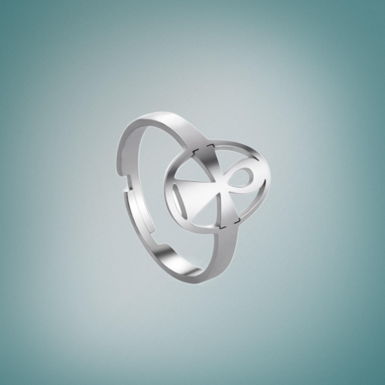 Imagen de 1 Brazalete o 1 Anillo o  1Juego (1 Brazalete + 1 Anillo ) de Cruz Egipcia o Llave de la Vida  ACERO INOXIDABLE Y AJUSTABLE C. Plata  Poderosa Proteccion ACTVADA  Talisman Protector Alta Durabilidad de Uso Rudo / 5 Modelos Para Escoger x12egip