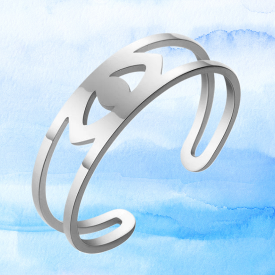 Imagen de 1 Anillo Acero Inoxidable Ojo Horus   o Anillo de Ojo turco Acero Inoxidable AJUSTABLE CURADO Talisman Protector X Excelencia Alta Durabilidad de Uso Rudo +2 Modelos para Escoger x12egip