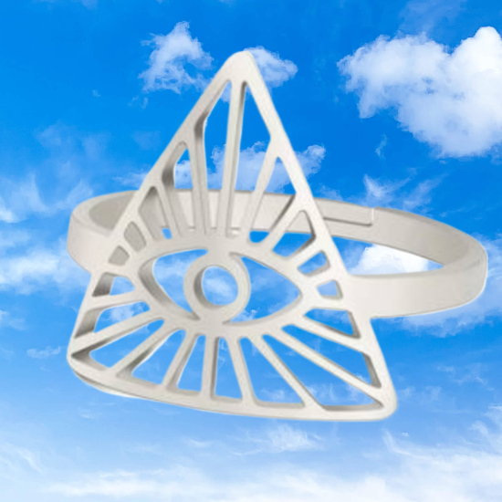 Imagen de 1 Dije Ojo de Dios + Santisima Trinidad 20x20mm Curado o Intensionado Acero Inoxidable Alta Durabilidad en Pulsera o Llavero o Collar+4 Modelos para Escoger -x1